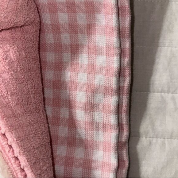 SHABBY CHIC White Pink Gingham Ivory Multi Quilted Pumpkin Ruffle Tea Towel Set - Picture 7 of 10